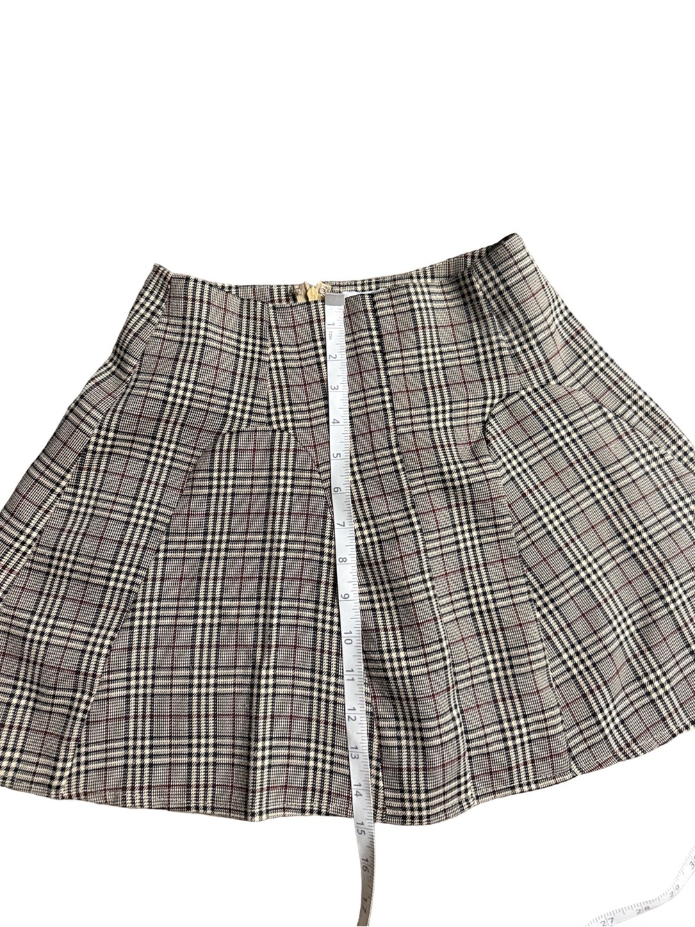 Princess Polly Plaid Pleated Mini Skirt in Beige and Pink - Picture 2 of 5